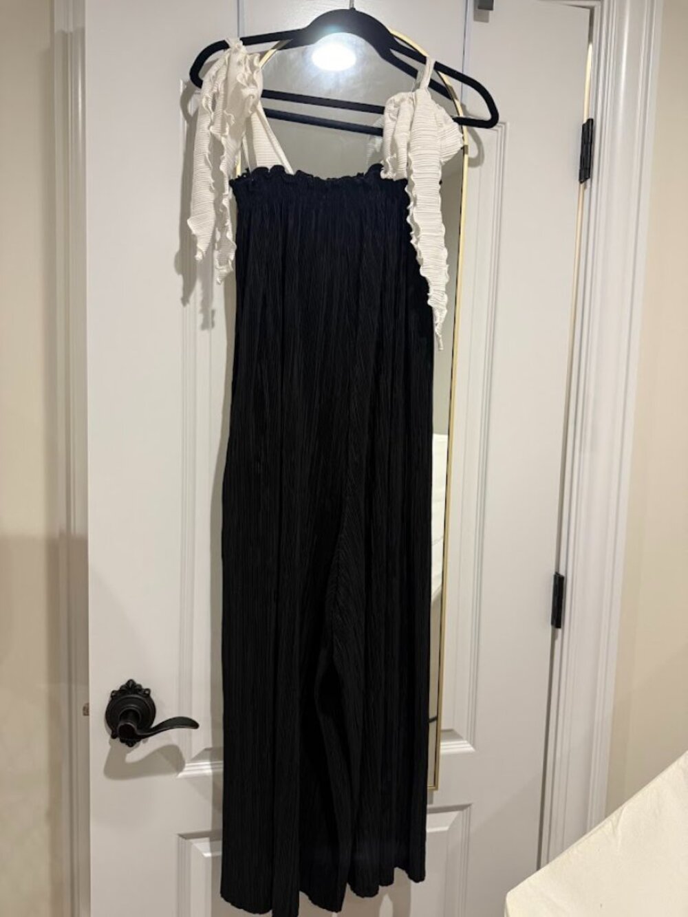 Nothing Fits But Maternity Black & White Wide-Leg Jumpsuit